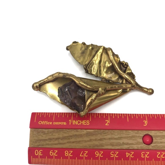 Copa Collection Brutalist Amethyst Brooch Pin - Picture 7 of 10